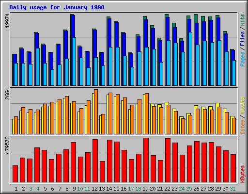 Daily usage for January 1998