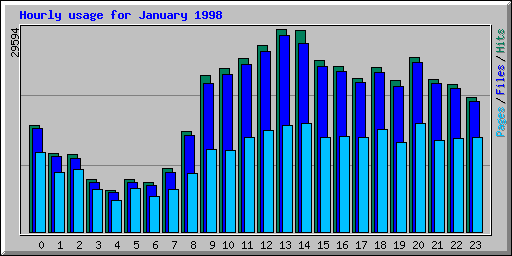 Hourly usage for January 1998