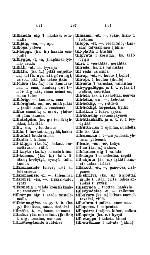 287 (Svensk-finsk ordbok : ruotsalais-suomalainen sanakirja)