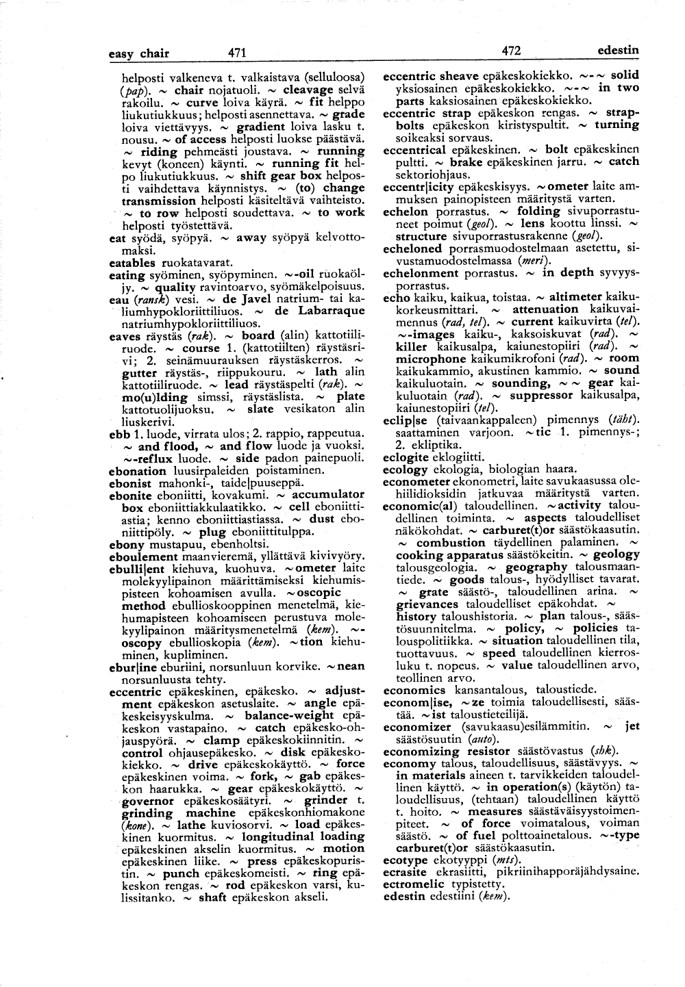 471-472 (Englantilais-suomalainen tekniikan ja kaupan sanakirja)