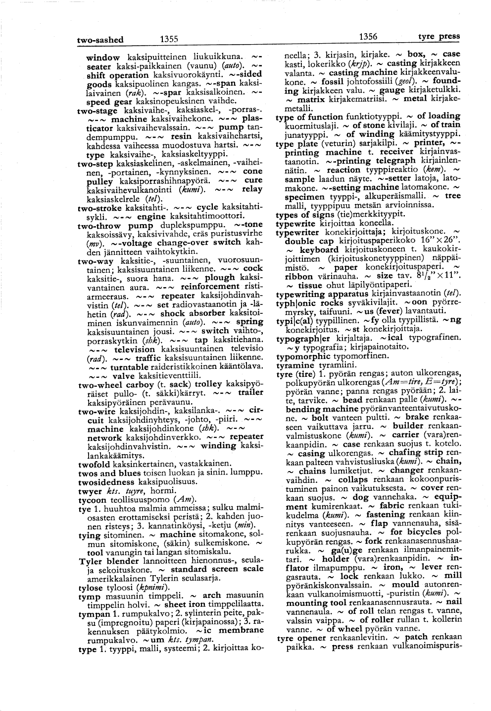 1355-1356 (Englantilais-suomalainen tekniikan ja kaupan sanakirja)
