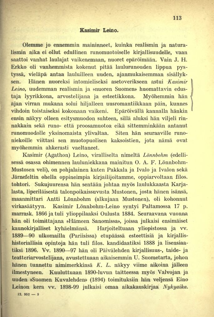 113 (Uudempi suomalainen kirjallisuus / 2. Myöhempi eli murrosten aika)